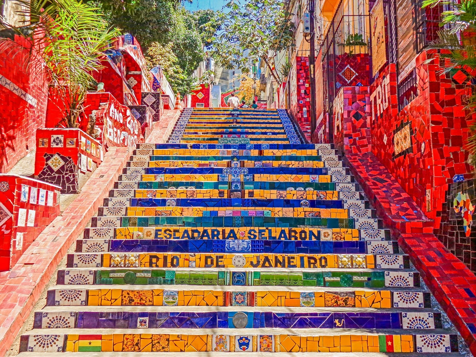 The colourful tiled steps of Escadaria Selarón in Rio de Janeiro