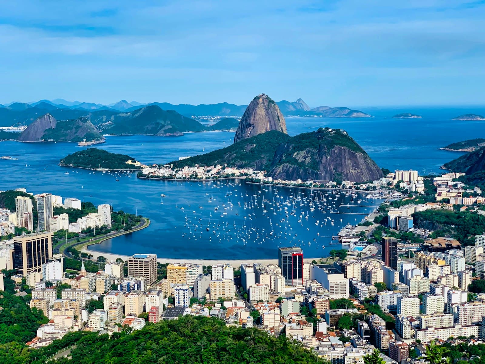 Sugarloaf Mountain rising over Guanabara Bay